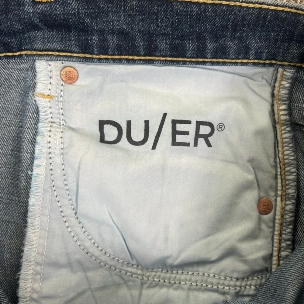 DU/ER Performance Denim Jeans Mens 28X29 Straight Fit Blue Stretch Casual Work - Picture 5 of 15